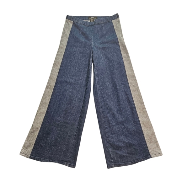 Midnight Velvet Women's Two-Tone Wide Leg Jeans - Picture 1 of 8